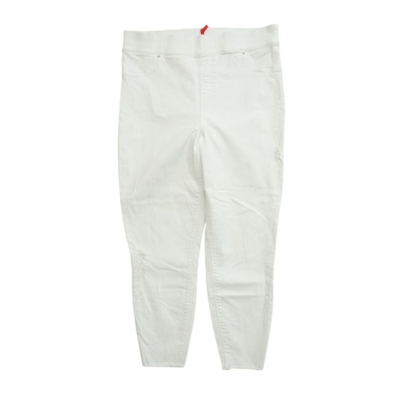 Spanx White Distressed Hem Pull On Jeggings Size 2X Stretch Skinny Pants - Picture 1 of 11